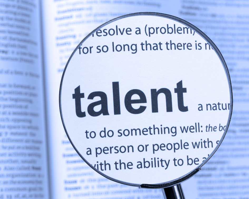 Talent definition in a magnifying glass